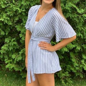 Striped Romper | Navy